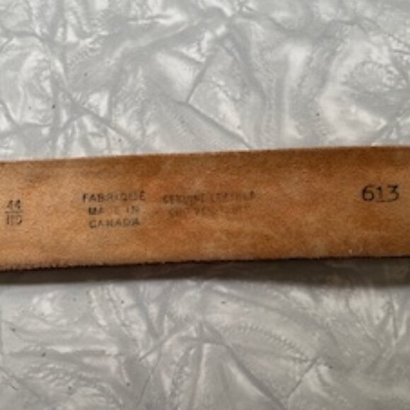 Vintage Tooled Western Genuine Leather Belt with vintage cabochon buckle - Picture 7 of 7